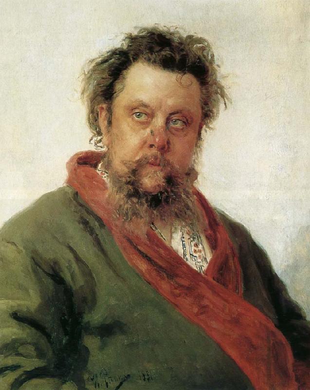 Ilya Repin Canadian composer portrait Mussorgsky Sweden oil painting art